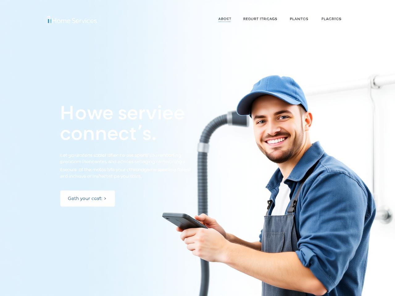 Démonstration de site web pour une entreprise de services, design clair et rassurant
